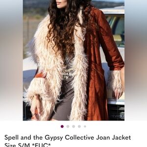 Spell Rust Teddy Jacket with Cream Faux Fur Sm/Med